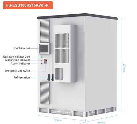 quality Système de stockage de l'énergie par batterie Lifepo4 Système BESS de 100 kW/215 kWh factory